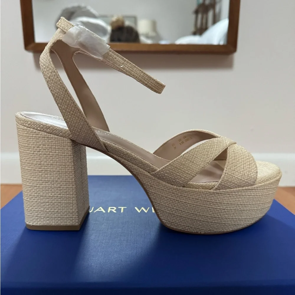 Stuart Weitzman Miami Platform Sandals Ankle Strap Heels - Picture 3 of 8
